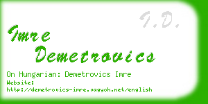 imre demetrovics business card